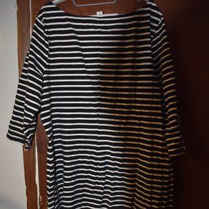 Women's Plus Black and White Stripe Dress